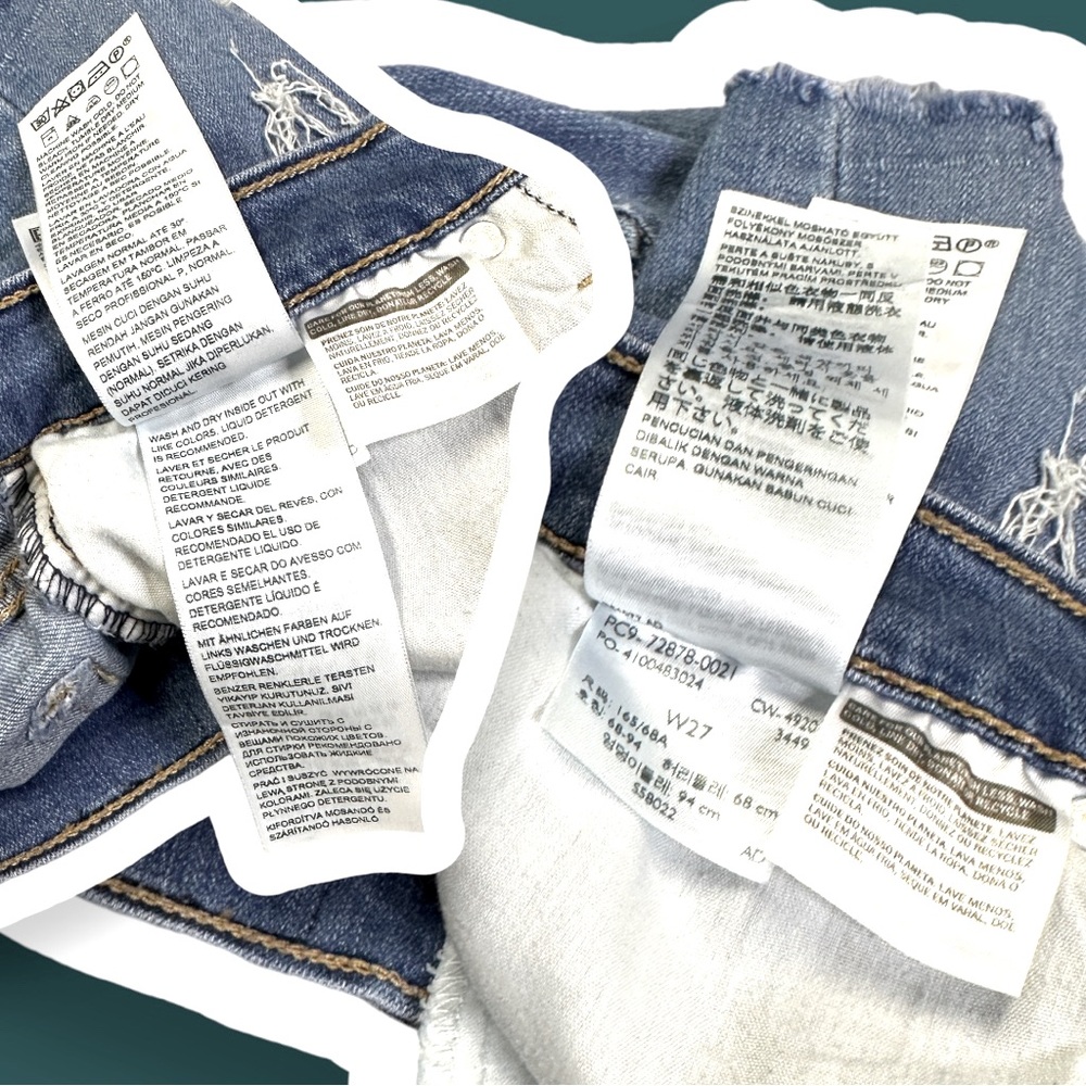 EUC LEVIS Distressed High Rise Cutoff Shorts in Medium-Light Blue. 27🩳 - Picture 11 of 12